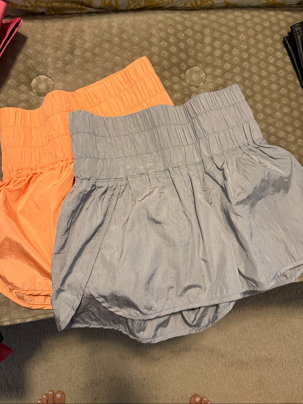 Women’s High-Waist Free People Movement Shorts - Orange & Light Gray